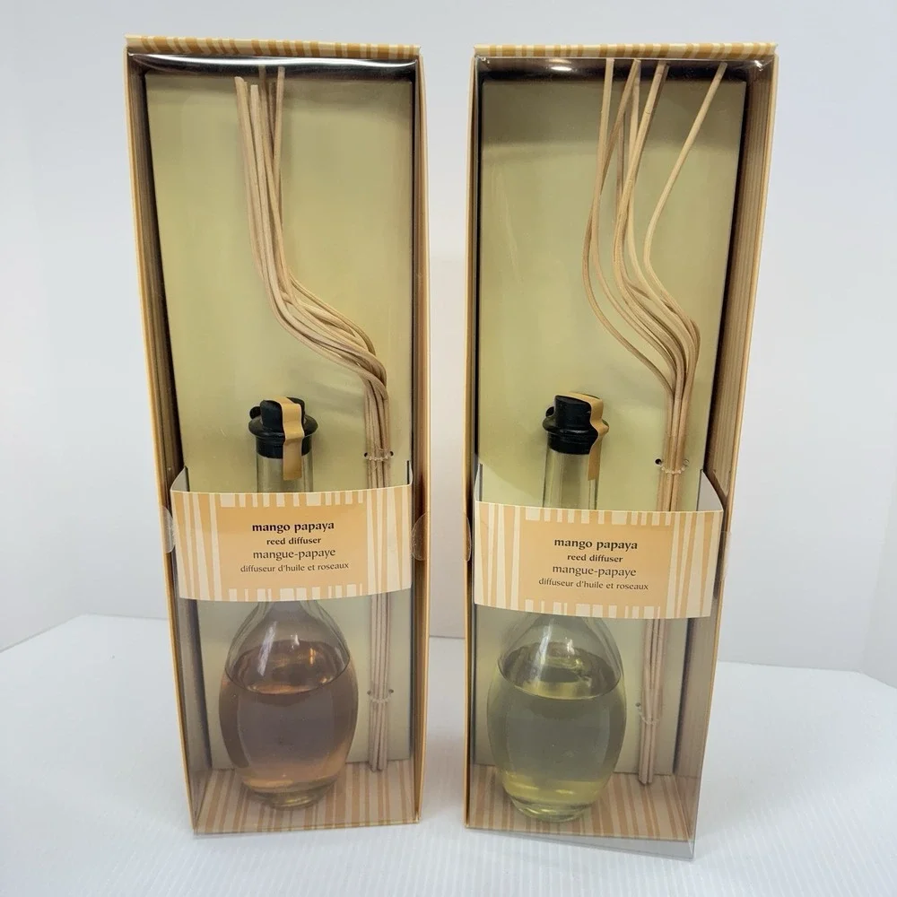 2 PIER 1 IMPORTS MANGO PAPAYA REED DIFFUSER 8 fl oz BRAND NEW/SEALED